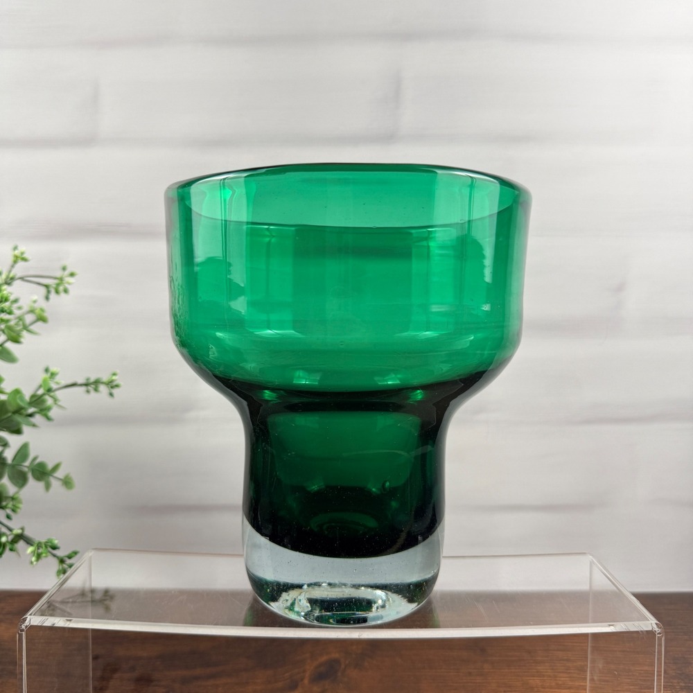 Blenko 596 Nile Green Art Glass Vase Wayne Husted Mid Century